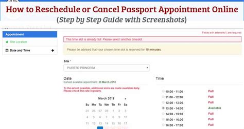 How to Reschedule or Cancel Philippine Passport Appointment Online.